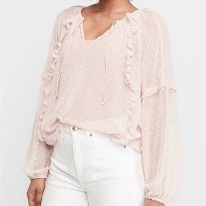 Express Pink Sheer Blouse